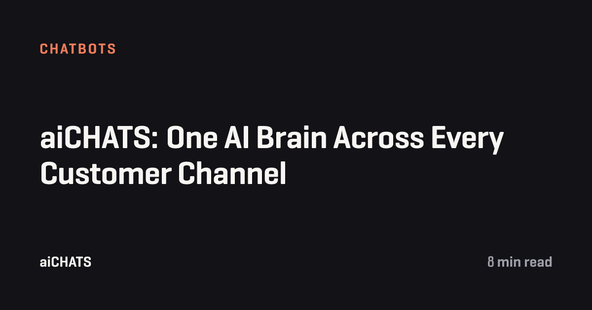 aiCHATS: One AI Brain Across Every Customer Channel, aiCHATS
